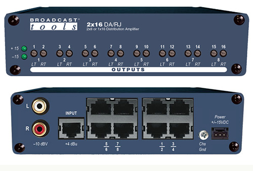 Broadcast Tools 2×16 DA / RJ模